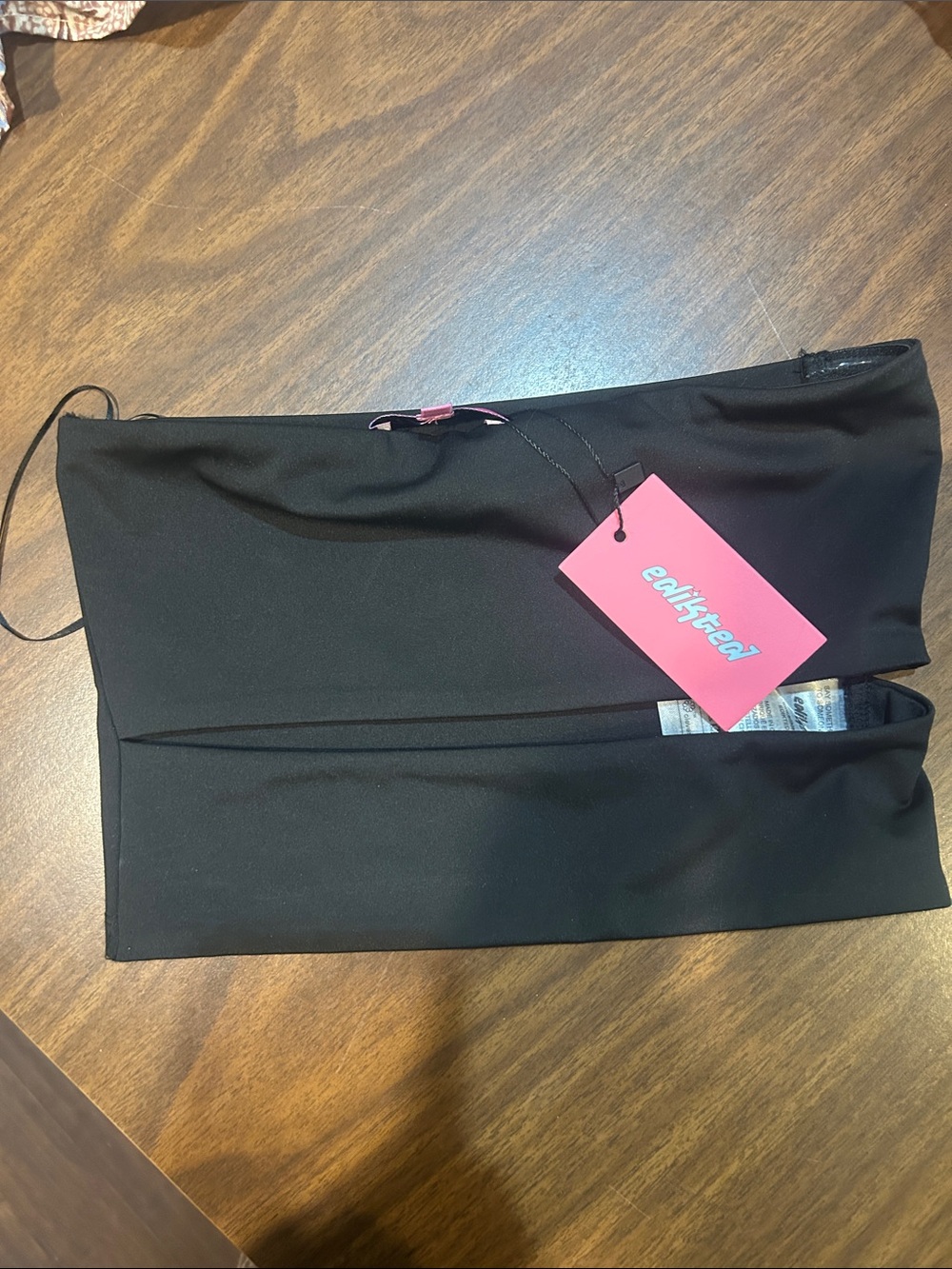 Edikted Black Strapless Crop Top